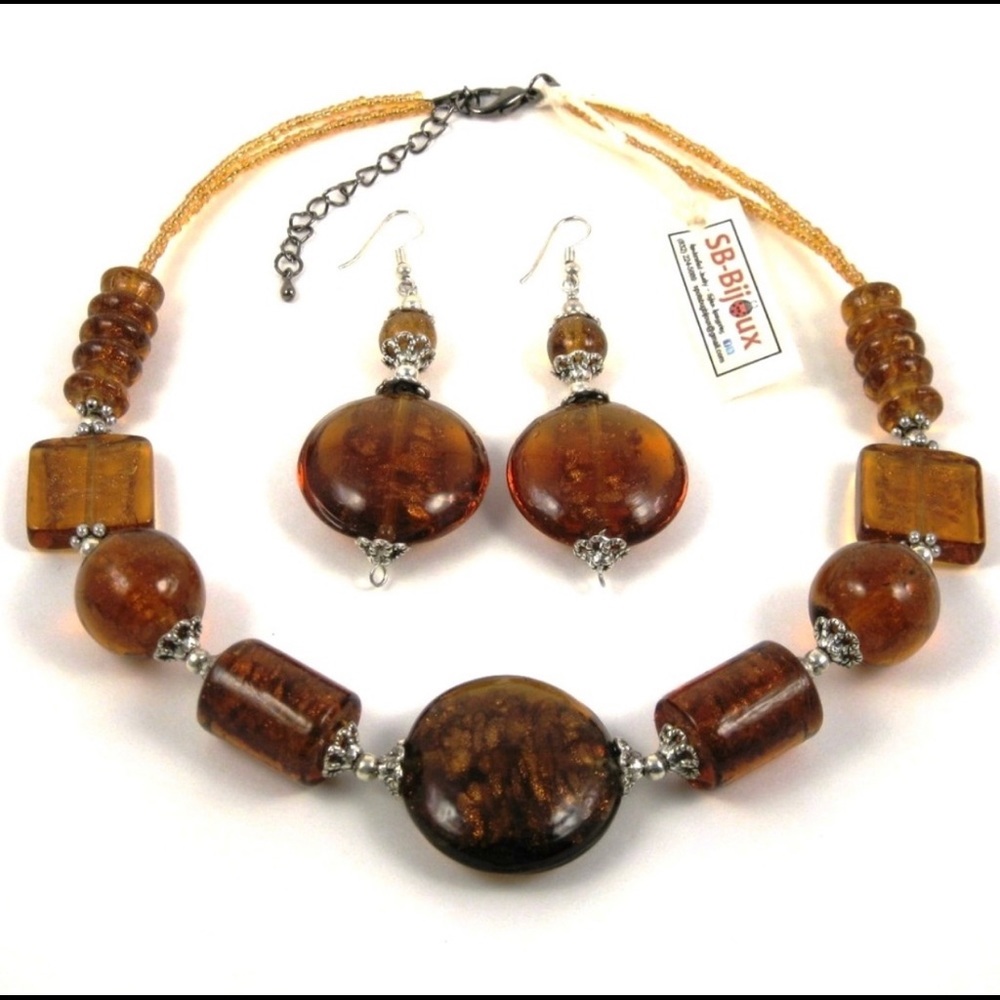 SB-Bijoux Handmade Caramel - Glass
Choker Set.